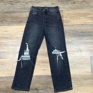 High rise straight legged pants